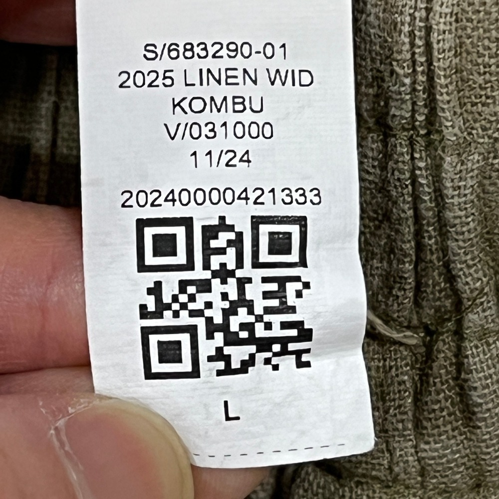 Old Navy Pants Womens L Green Kombu Linen Blend High Rise Wide Leg Comfort Waist - Picture 7 of 10